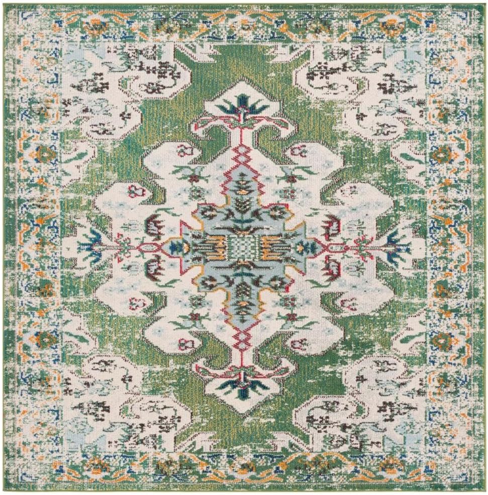 Madison Collection Area Rug - 8' x 10', Green & Aqua, Transitional Design
