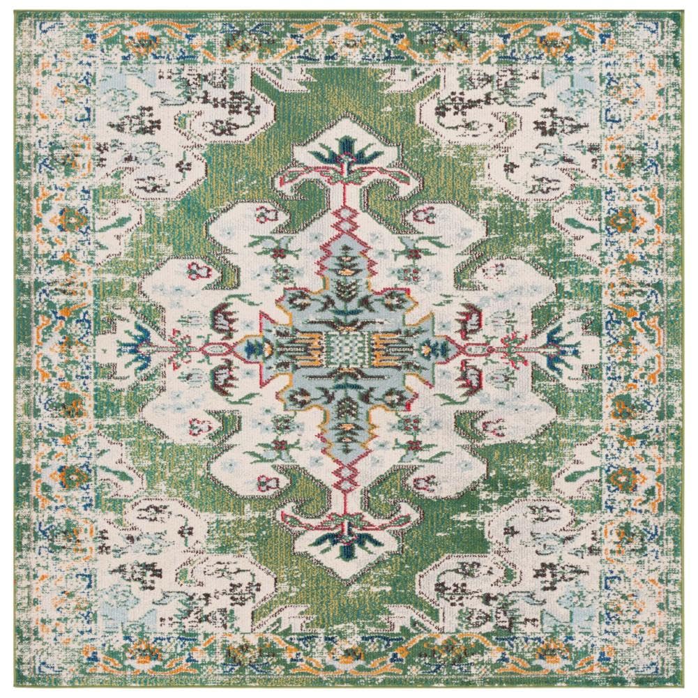 Madison Collection Area Rug - 8' x 10', Green & Aqua, Transitional Design