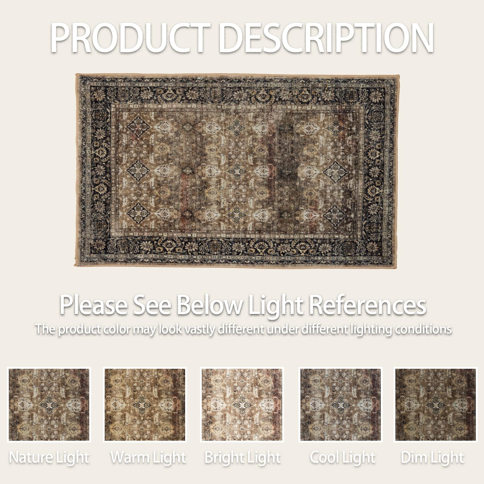 8x10 Area Rugs-Washable Non-Slip Area Rugs for Living Room, Dining Room, Bedroom