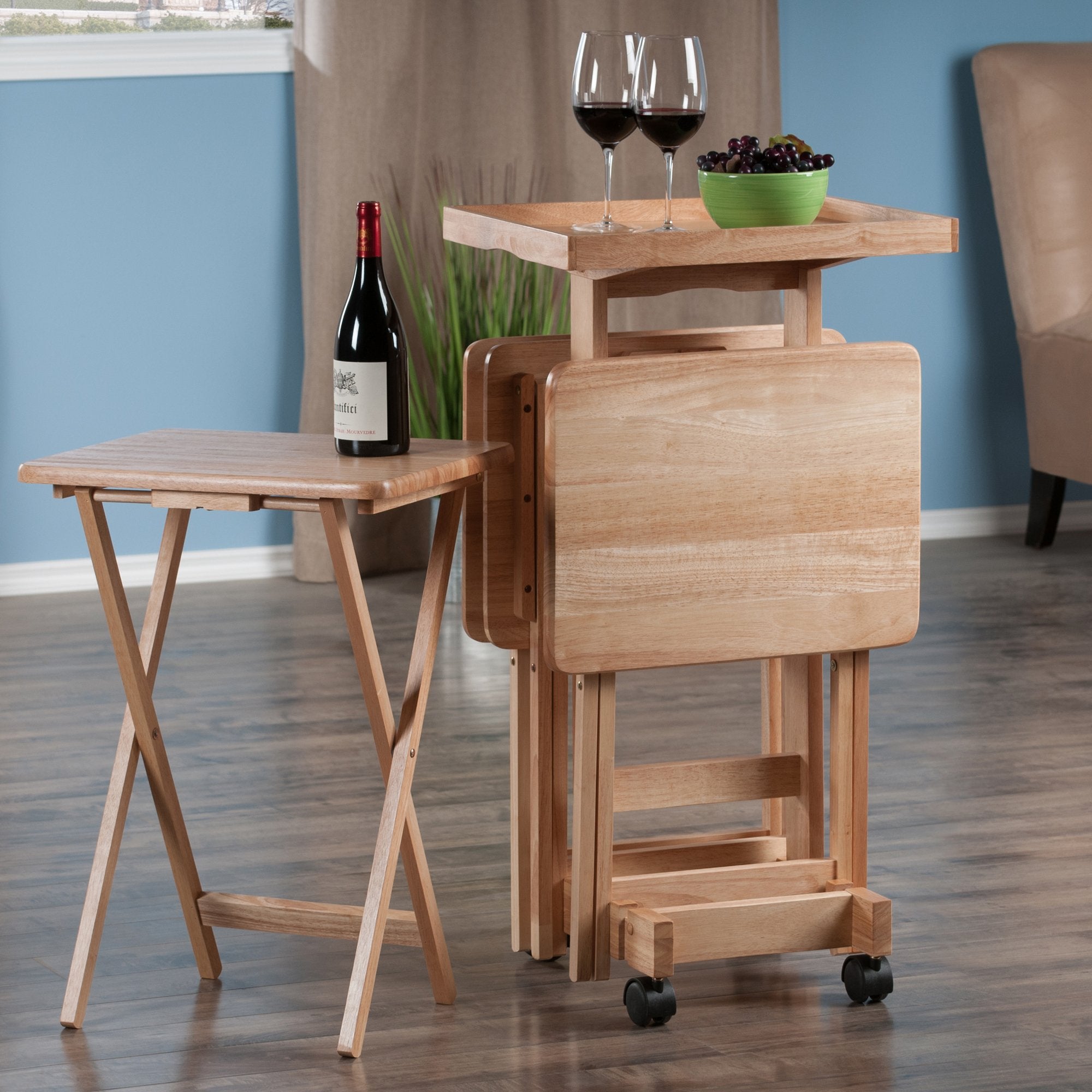 6-Piece Snack Table, Natural (42820)