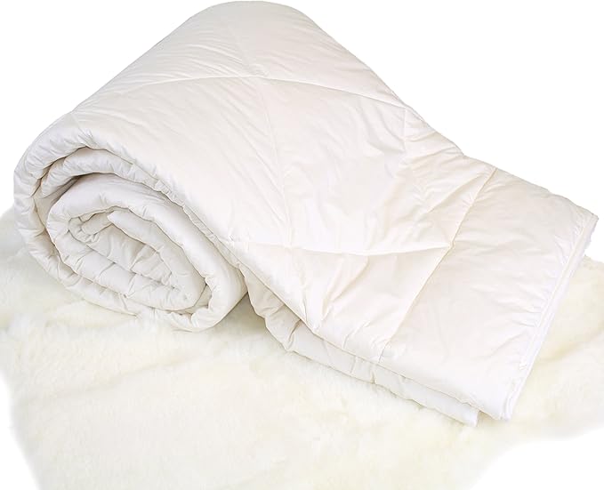 Premium Australian Wool Duvet Insert Bed Comforter, Mid-Weight Wool Fill 52.8 oz Wool