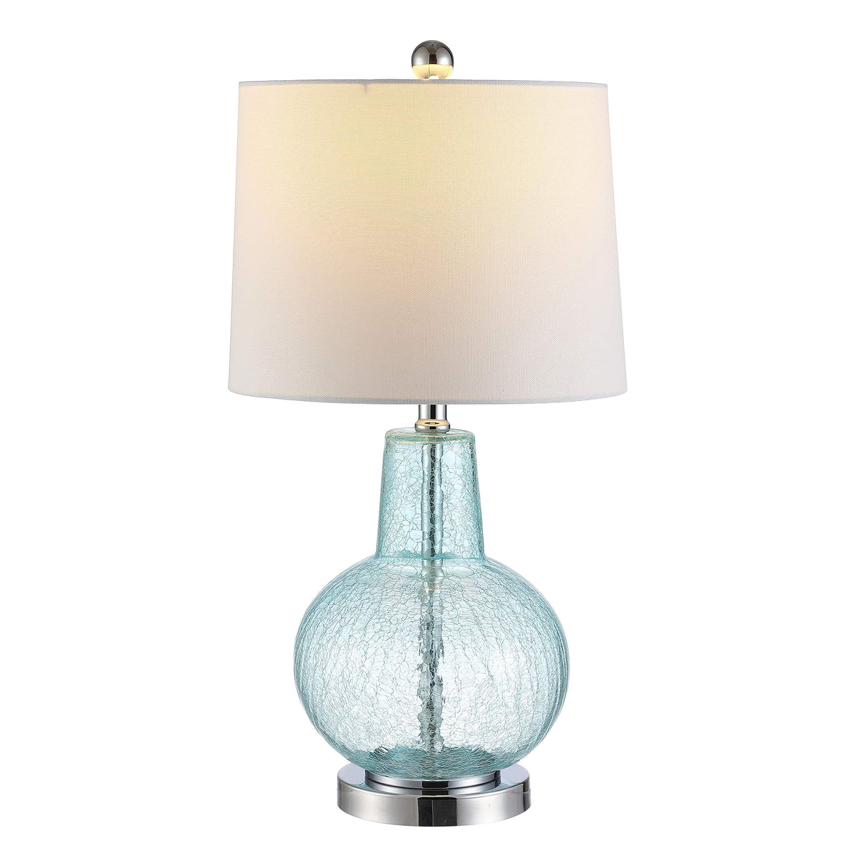 Lighting Collection Atlas Blue Crackle/ Light Grey Shade 24-inch Bedroom Living