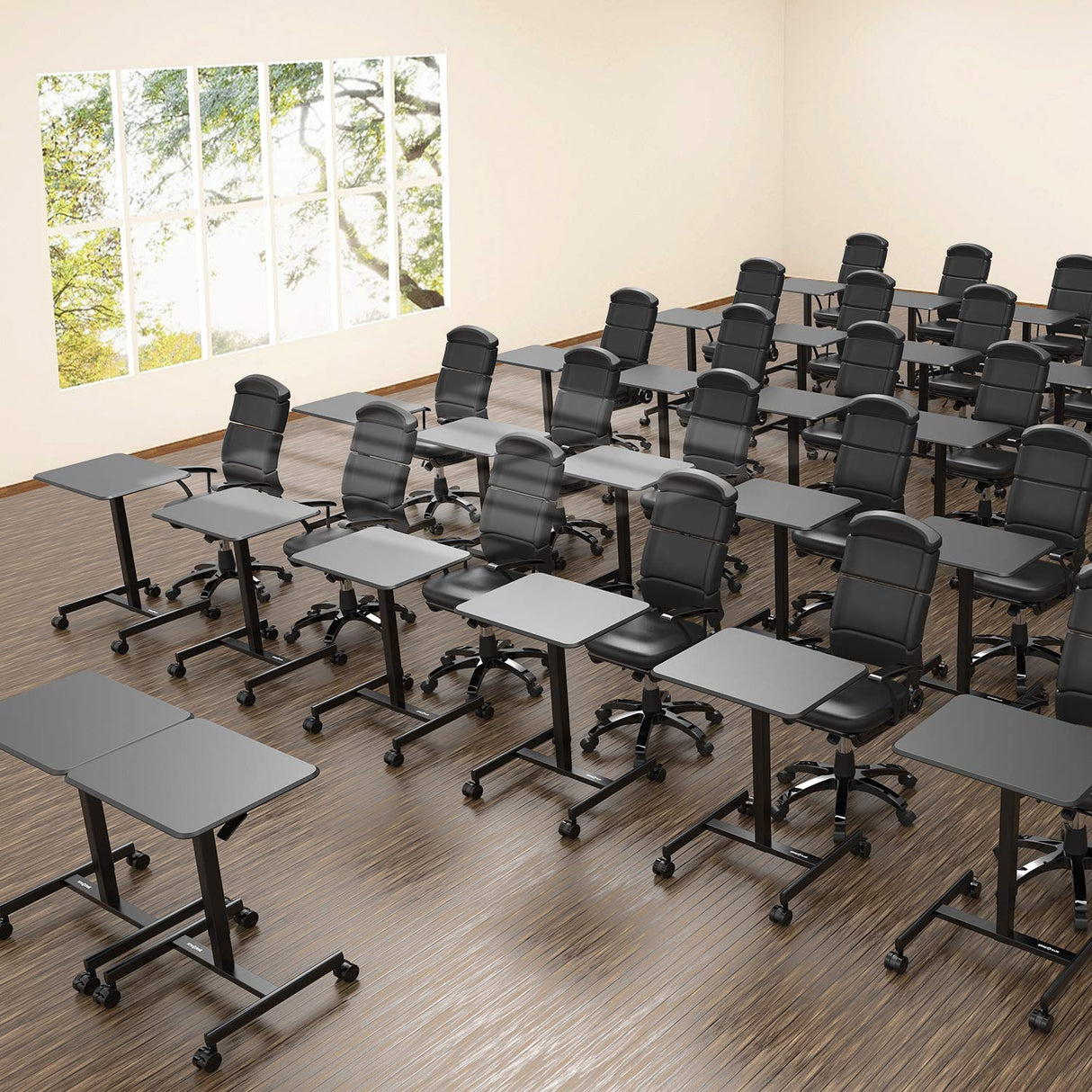 Mobile Laptop Desk, Small Mobile Standing Desk Adjustable Height Mobile Desk Rolling