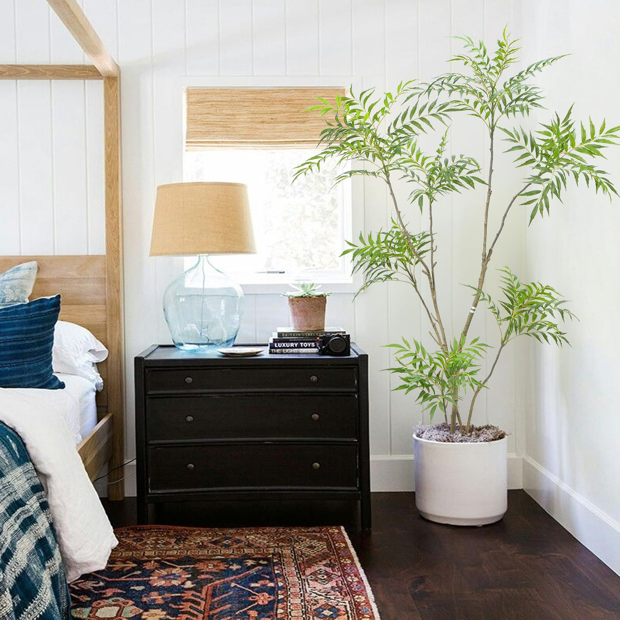 Artificial Mahonia Fortunei Tree, Luabue 6FT Tall Fake Plant Fake Tree Faux Plants Indoor