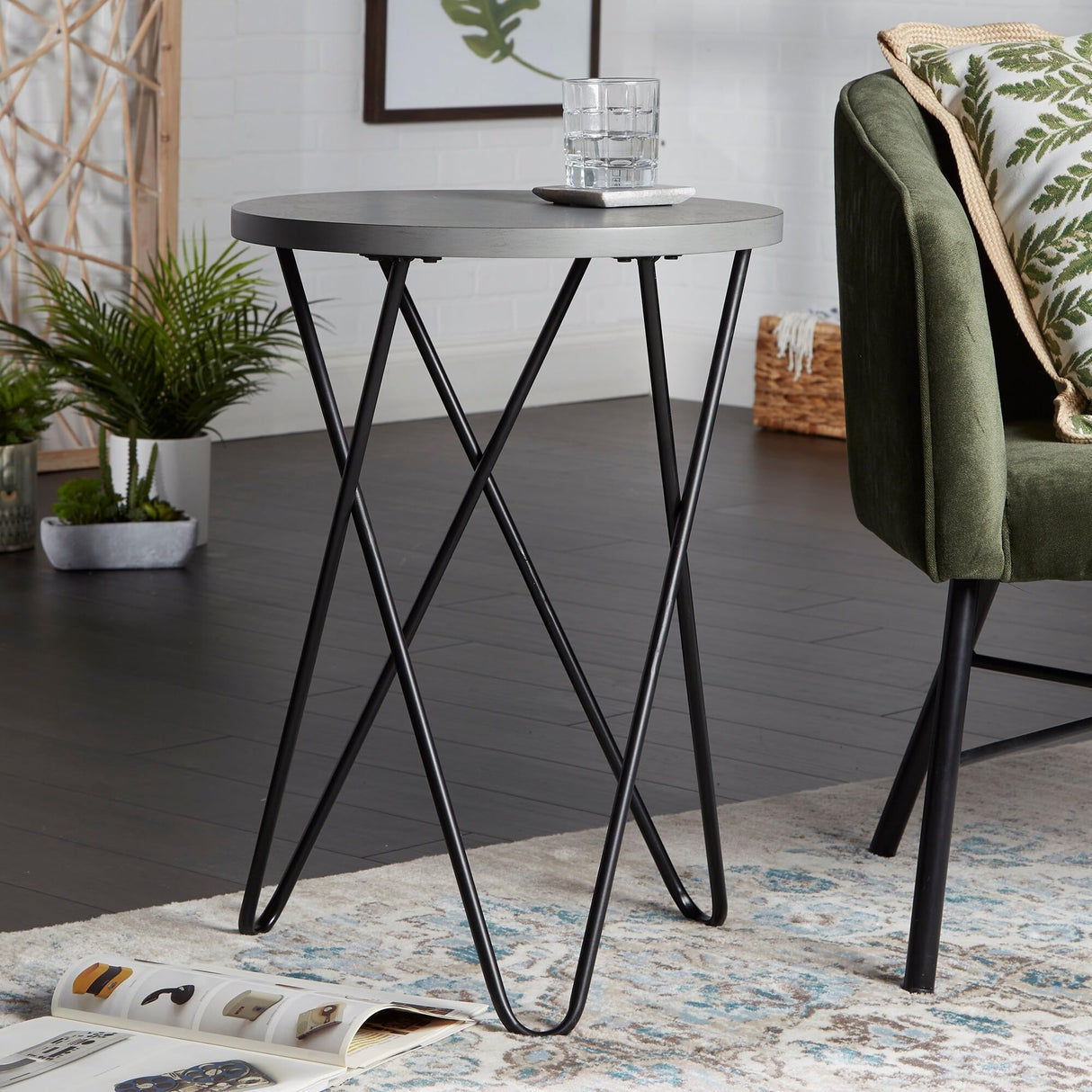 End Table, Small, Black Vendee Gray
