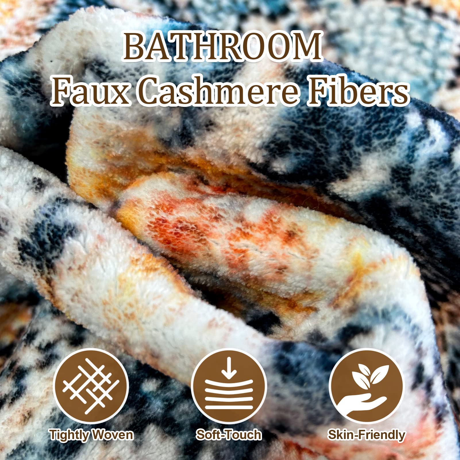 VK VK·LIVING Machine Washable Rug 9'x12' Vintage Design Washable Area Rugs with Non Slip Rugs for Living Room Bedroom Traditional Woven Rug Carpet Stain Resistant,Rug Decor Office Boho Rug,Blue&Orange