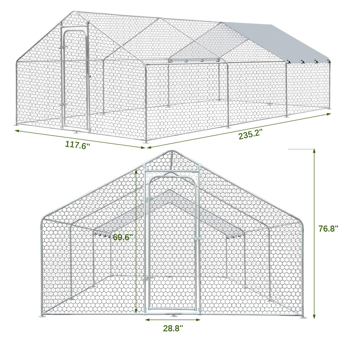 FarmHaven Extra-Large Chicken Coop – Waterproof Metal Run for Poultry & Pets