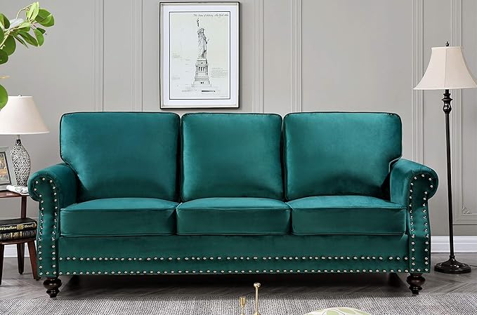 Daphne Traditional Chesterfield Velvet Club Sofa