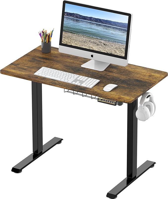 40 x 22 Inches Electric Height Adjustable Sit to Stand Desk