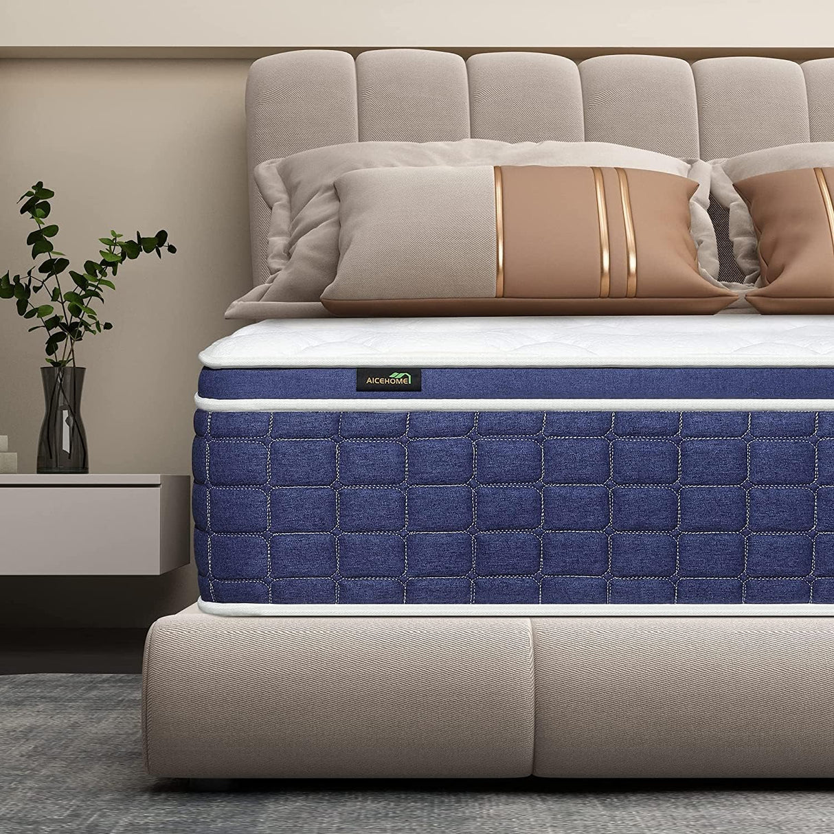 Queen Mattress,14 Inch Medium Firm Feel Hybrid Mattress in a Box, Gel Memory Foam Multilayer Design Mattress