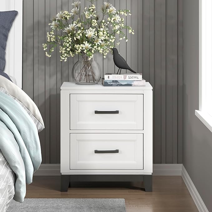 Bertillon 2-Drawer Nightstand, Gray