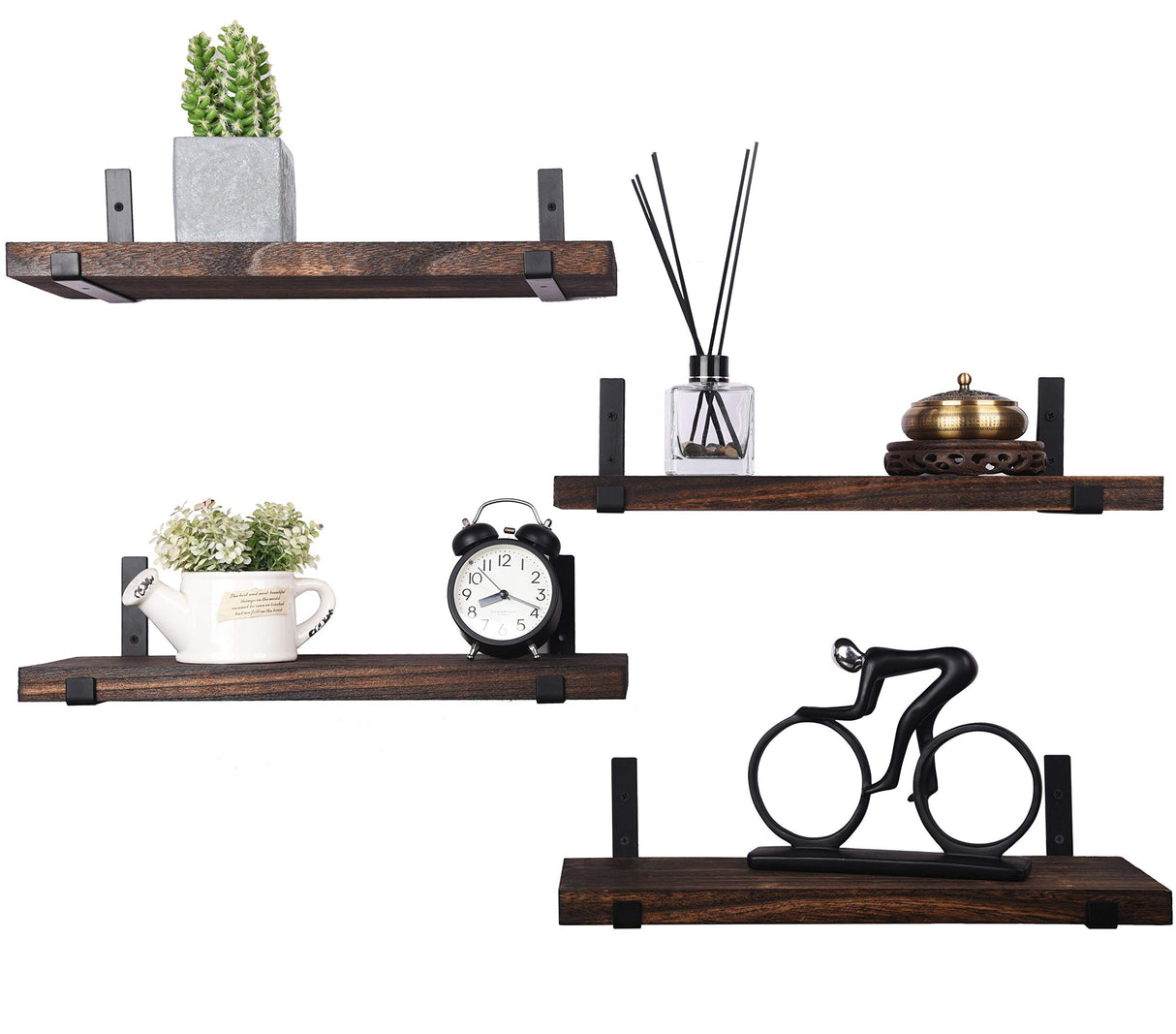 Rustic Wood Floating Shelves for Wall Farmhouse Wooden Wall Shelf for Bathroom Kitchen
