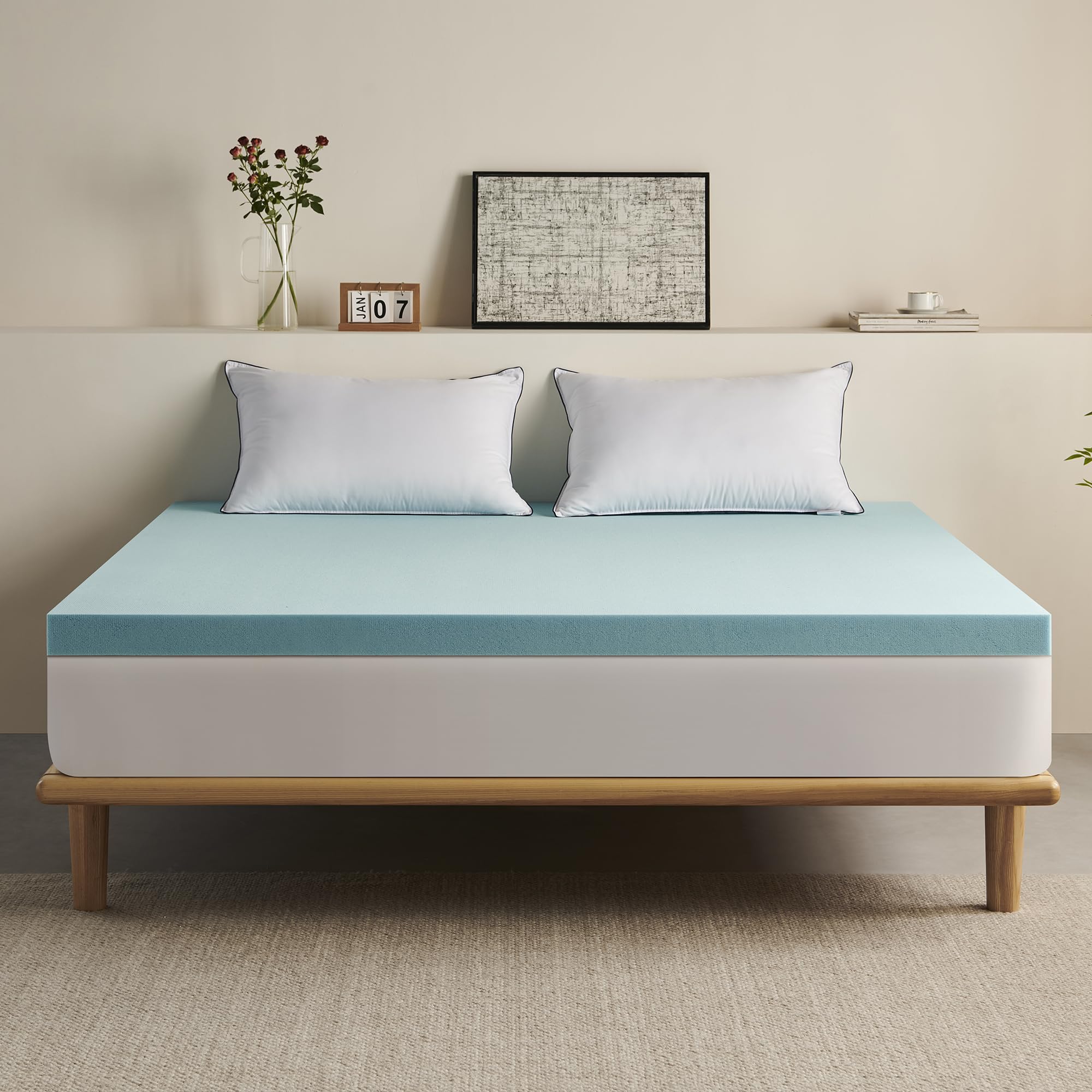 Twin Mattress Topper, 4 Inch Twin Size Cooling Gel Memory Foam Bed Toppers
