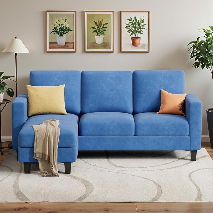 Convertible Sectional Sofa Couch,3 Seats L-Shaped Couch