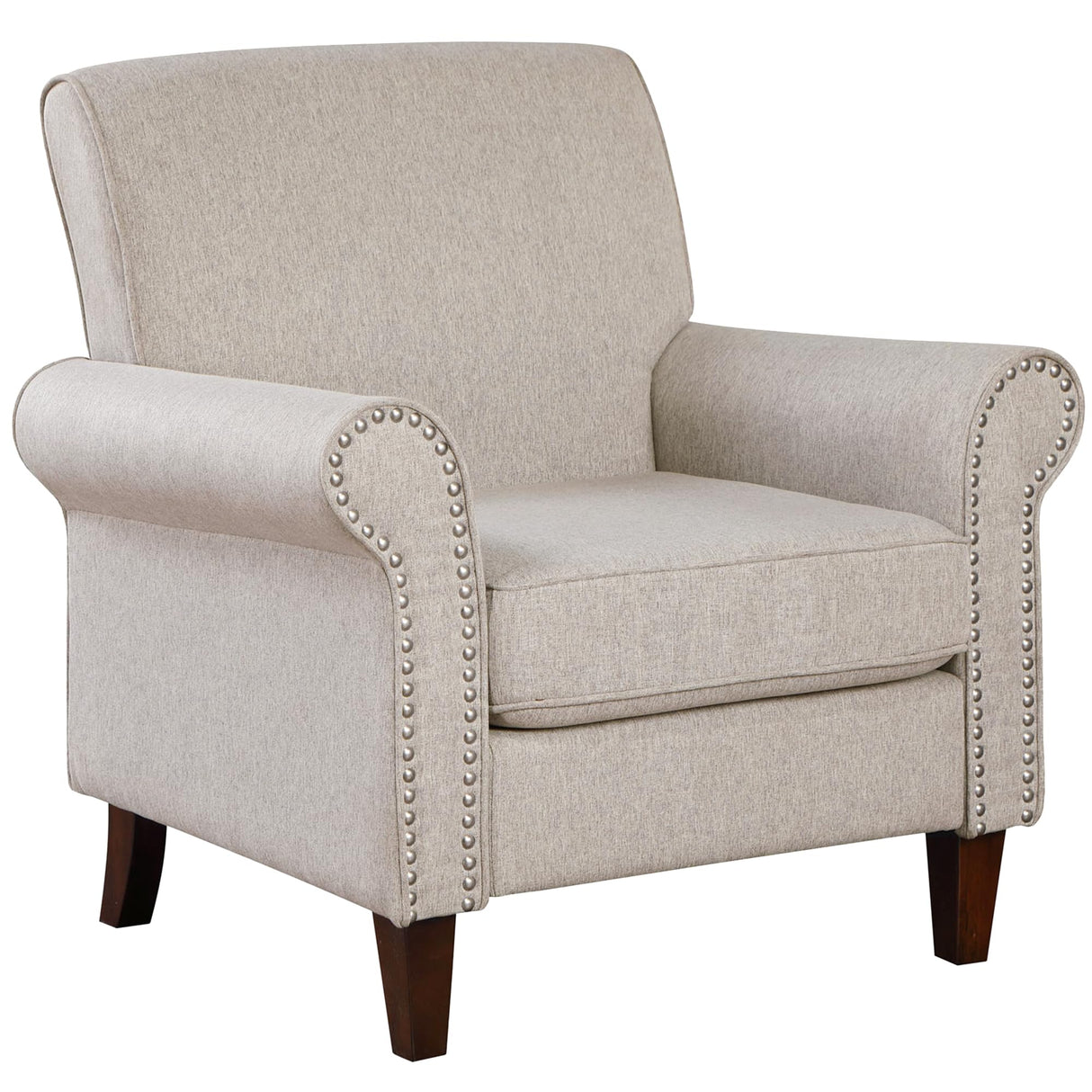 Upholstered Living Room Chair - Large Comfy Fabric Accent Chair Single Sofa