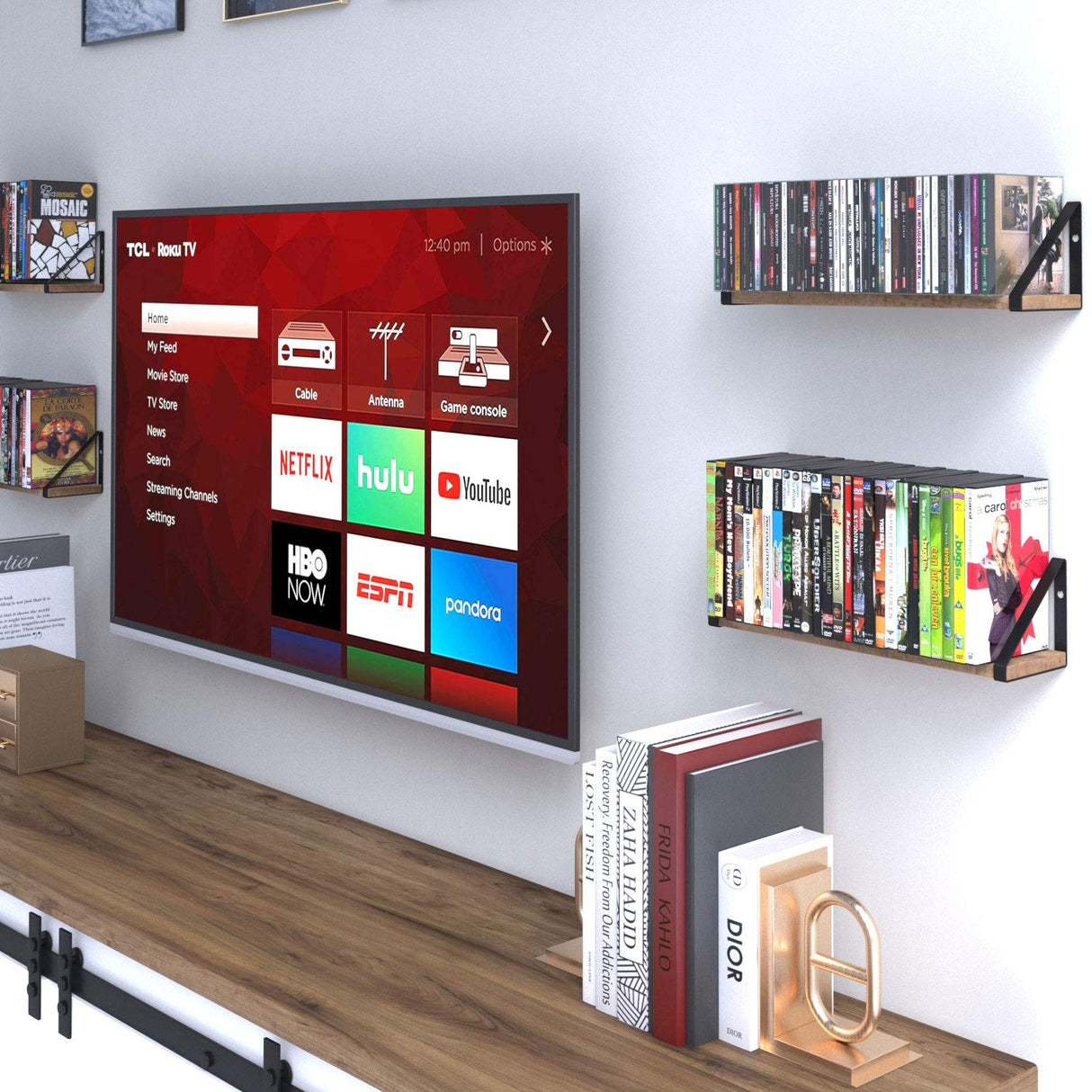 Ponza Floating Shelves Wall Mounted Set of 4, Wall Shelves for Bedroom, Bathroom