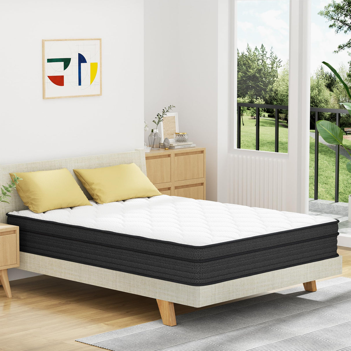 Queen Mattress, 12 Inch Gel Memory Foam Hybrid Mattress, Pocket Spring Mattress in a Box for Motion Isolation