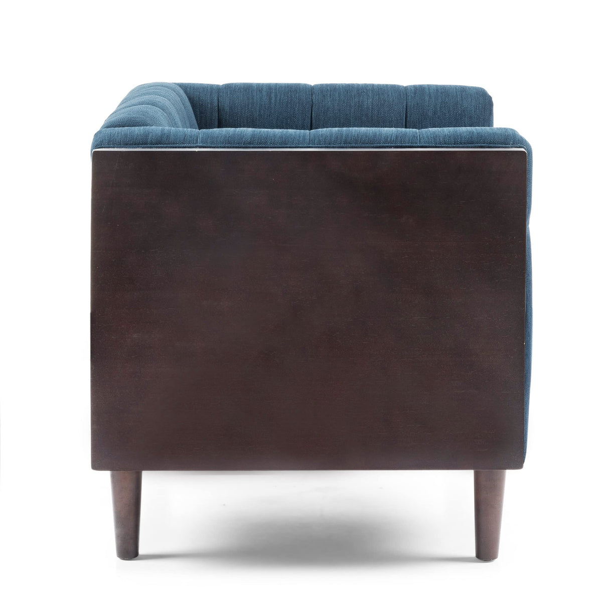 McLarnan Club Chair, Navy Blue + Brown