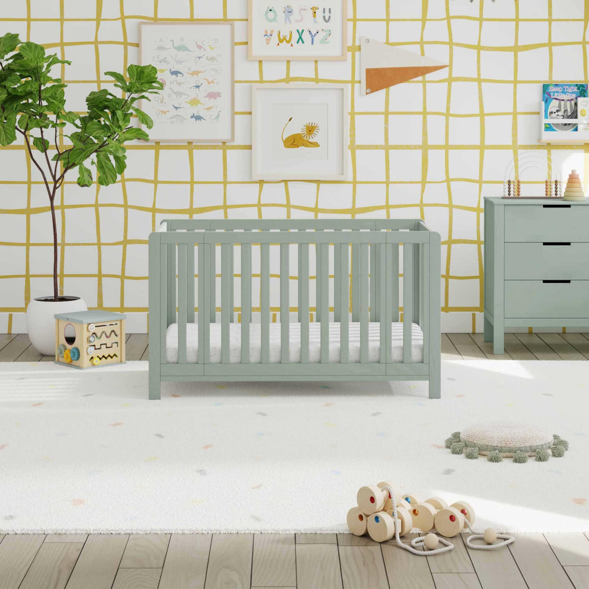 Colby Grow 6-in-1 Convertible Crib - Portable Bassinet, Full-Size Baby Crib