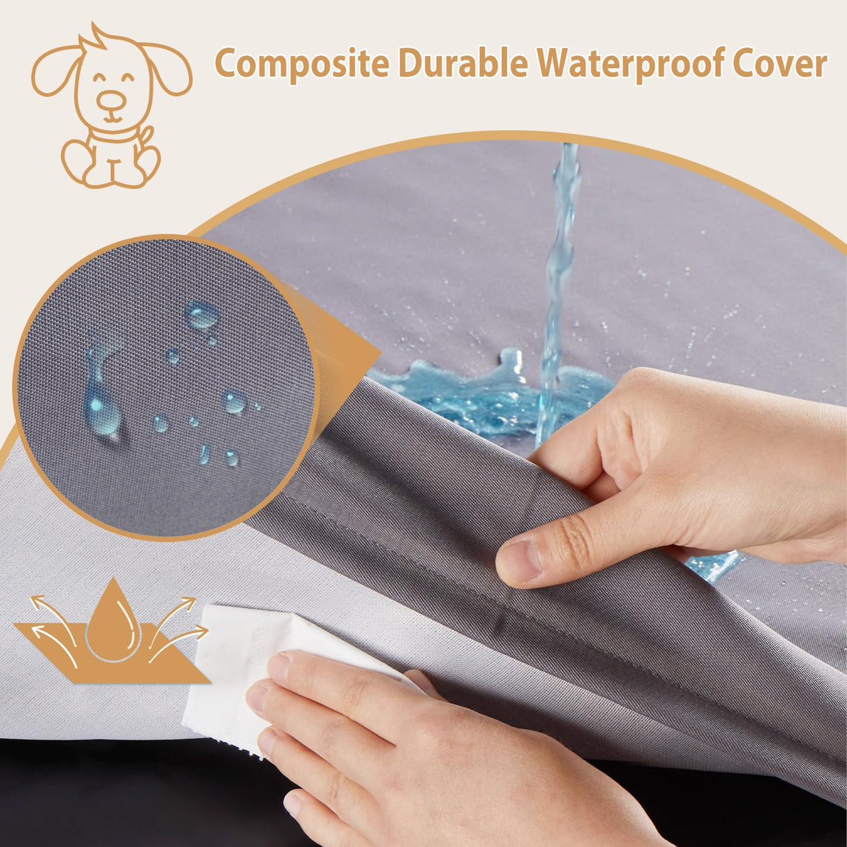 Outdoor Dog Beds for Large Dogs, Waterproof Dog Bed for Medium, Large, Extra