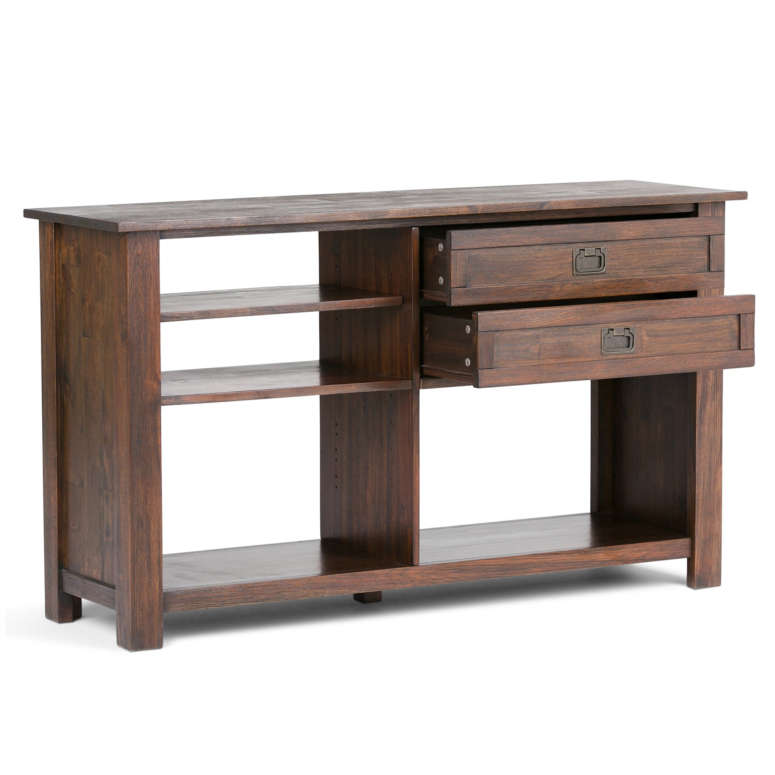 Monroe SOLID WOOD 52 inch Wide Rustic Contemporary Console Sofa Entryway