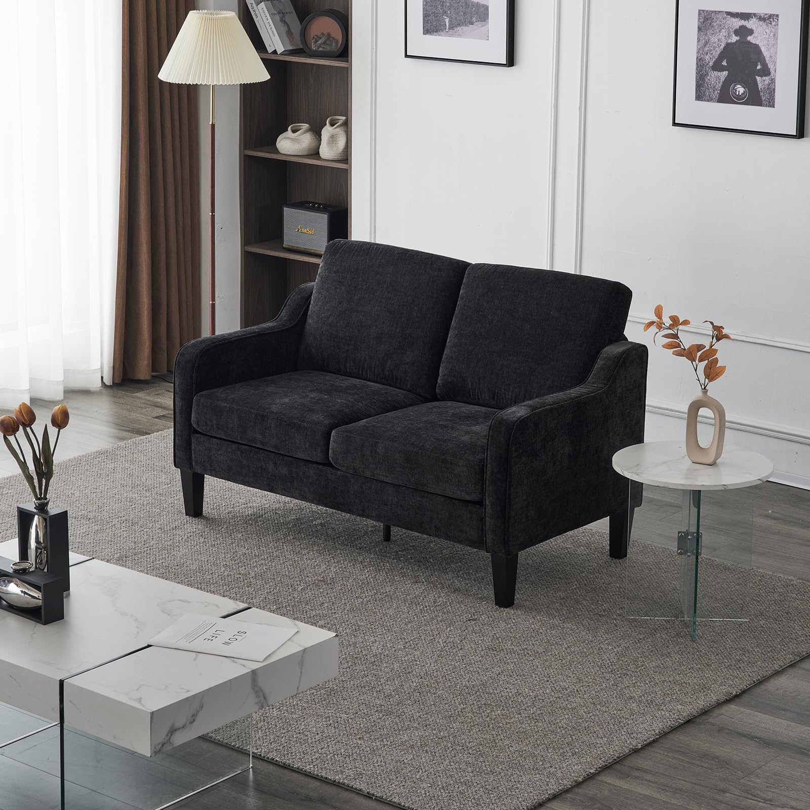 Century Modern Loveseat Sofa Couch, Living Room 53" Love Seat 2 Seater Upholstered Comfy Couches