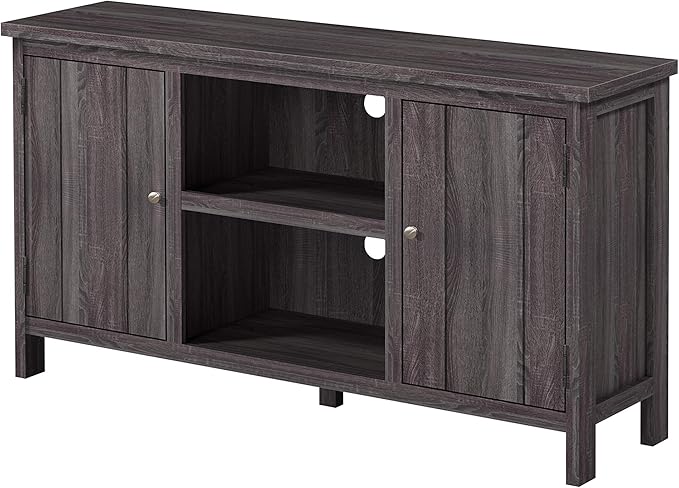 Modern Wood Stand with Cabinet Doors for TV's up to 60" Living Room Storage