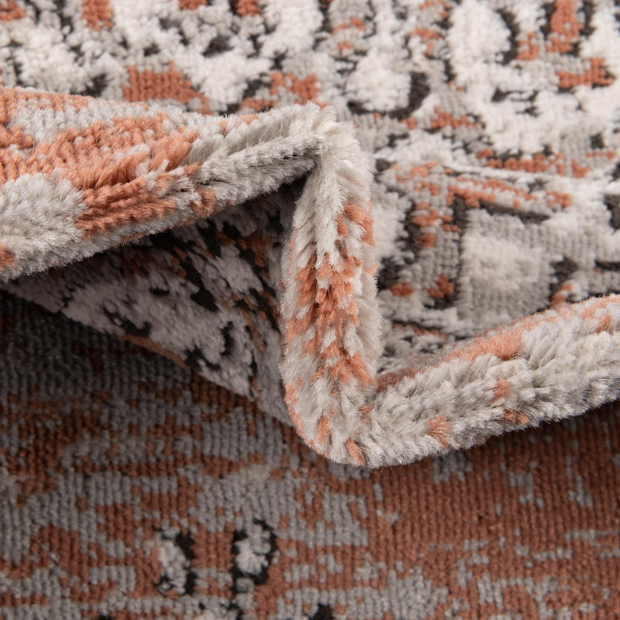 Nyla Collection Smile Area Rug - 10' x 14' Salmon Pink & Black