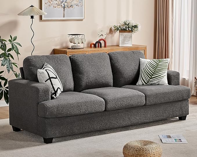 Sofa, Modern Couches with Extra Deep Seats, 64 Inch Wide Loveseat Couches for Living