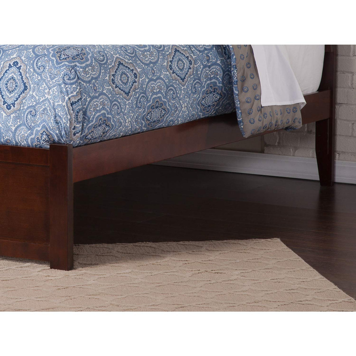 Platform Bed with Flat Panel Footboard and Turbo Charger with Urban Trundle Walnut