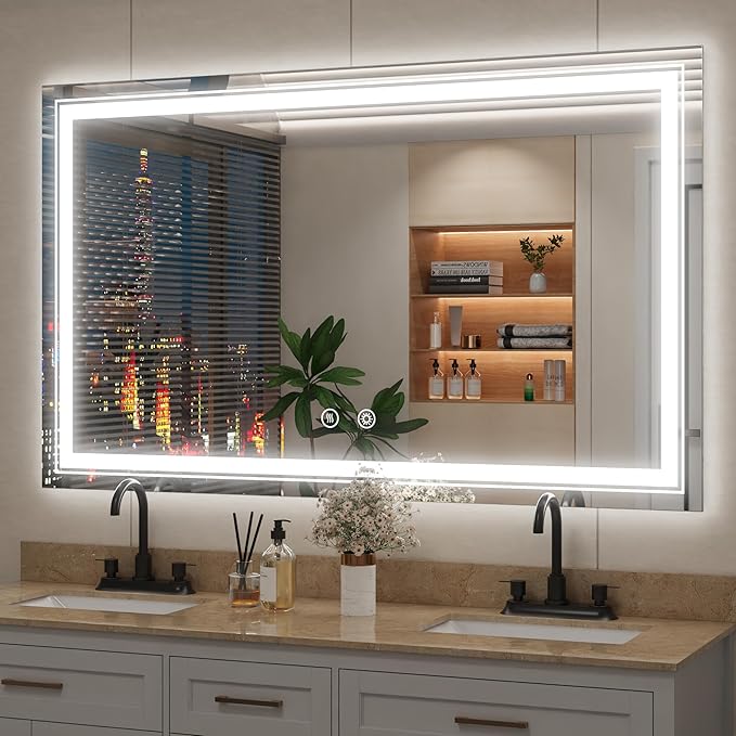 LED Bathroom Mirror, Anti-Fog Lighted Bathroom Mirror