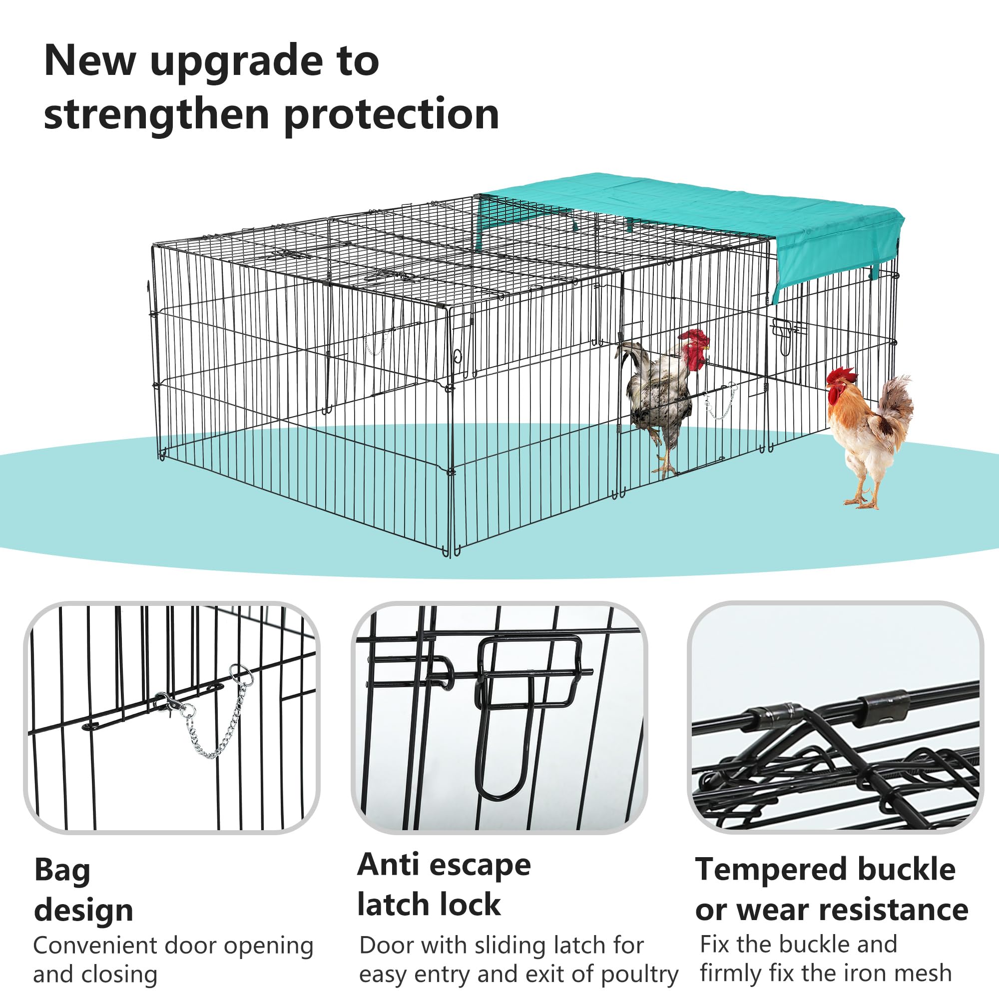 FeatherFort Mini Chicken Run – 6x4ft Coop with UV Roof, Secure Door & Rustproof Frame