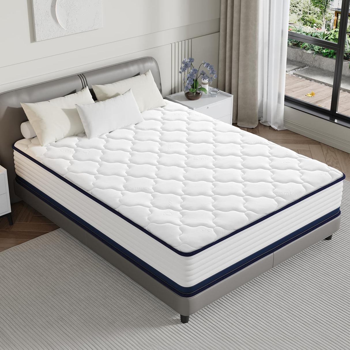 Queen Mattress, 12 Inch Hybrid Mattress, Pocket Spring & Gel Memory Foam