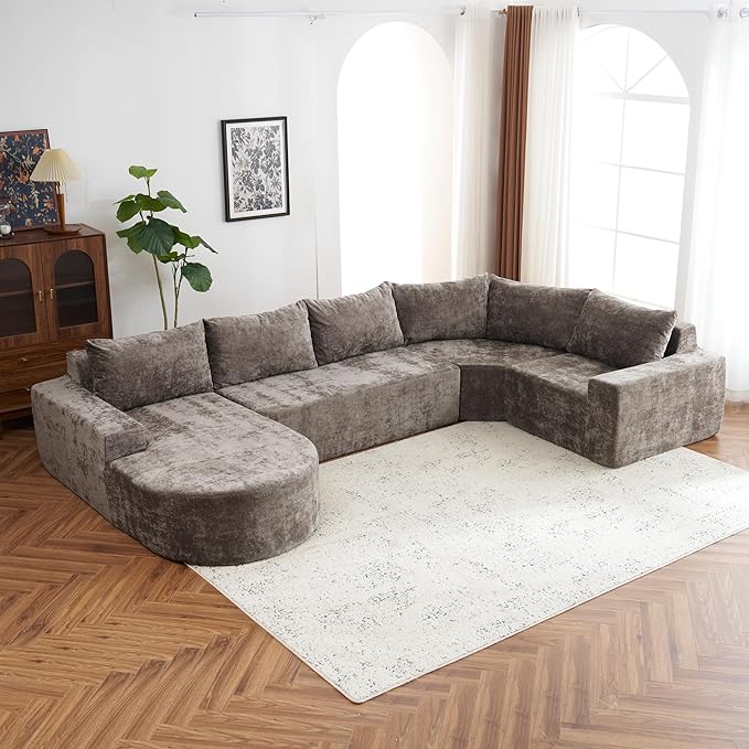122.8" Modular Sectional Sofa Couch with Moveable Ottoman