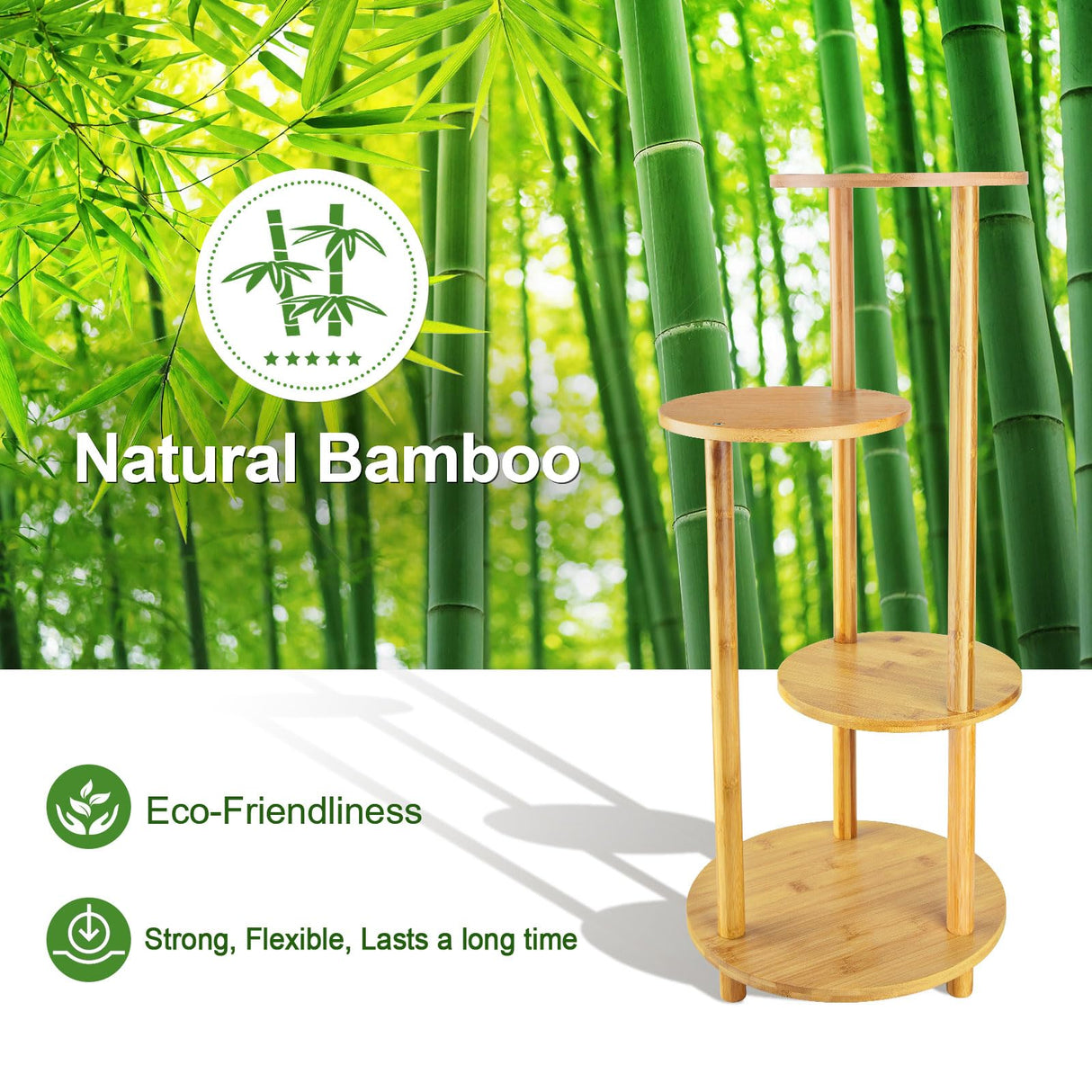 Bamboo Plant Stand Indoor - 4 tier