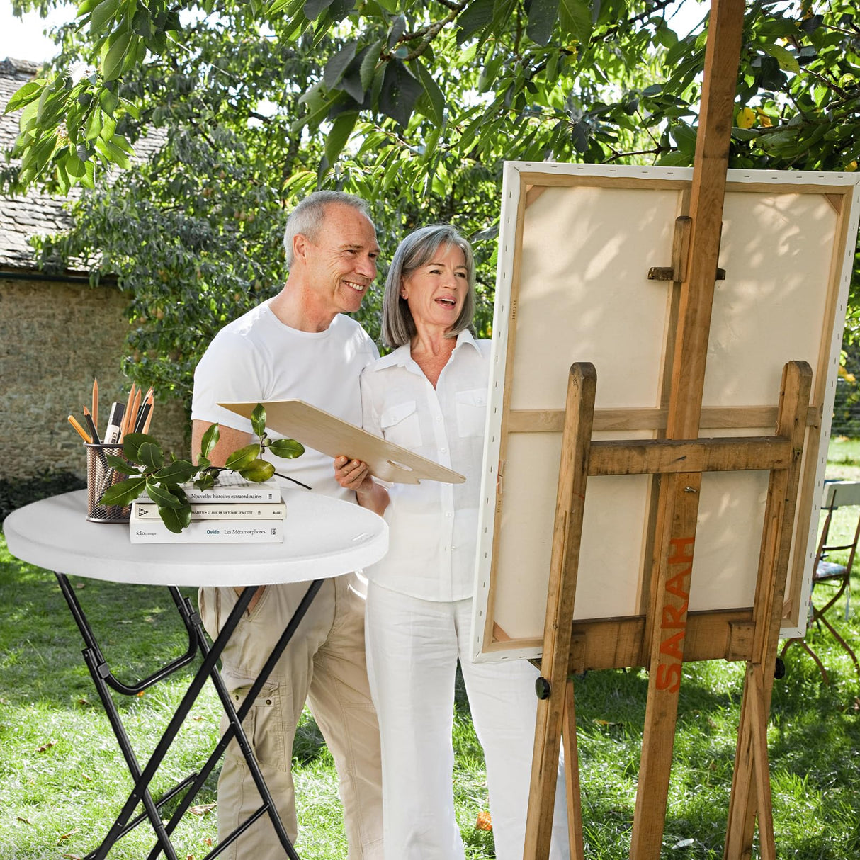 Cocktail Table 28in Hightop Table Round Folding Portable Bistro