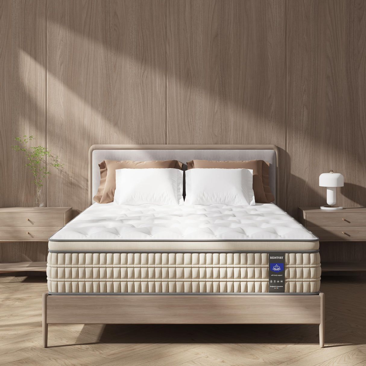 Queen Mattress 14 inch - Plush Hybrid Mattress in a Box for Extra Lumbar Support