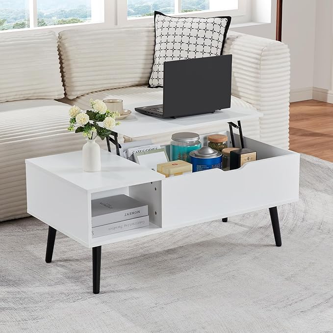 Coffee Tables for Living Room, Wood Lift Top Coffee Table with Storage Shelf