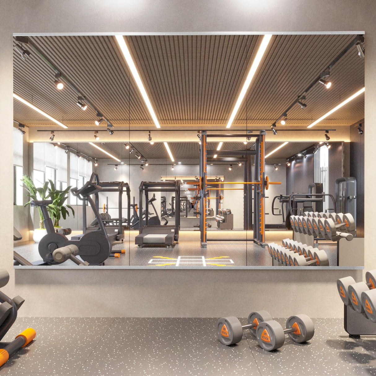 Home Gym Mirror, 56X16 Inch(3Pack) Wall Mounted Large Frameless Tempered Glass Mirror