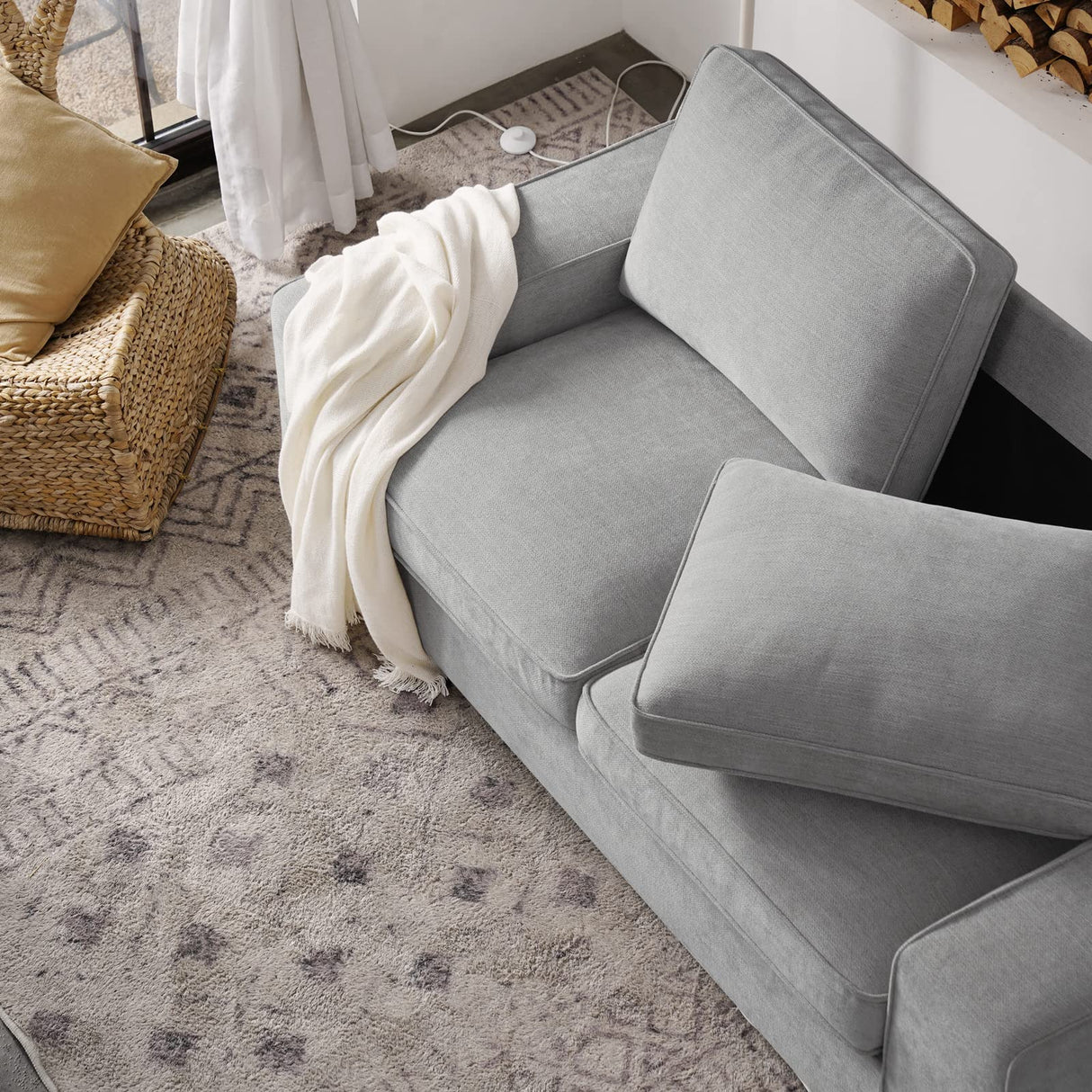 71.25" Modern Sofas for Living Room, Chenille Loveseat Couch with Solid Wood