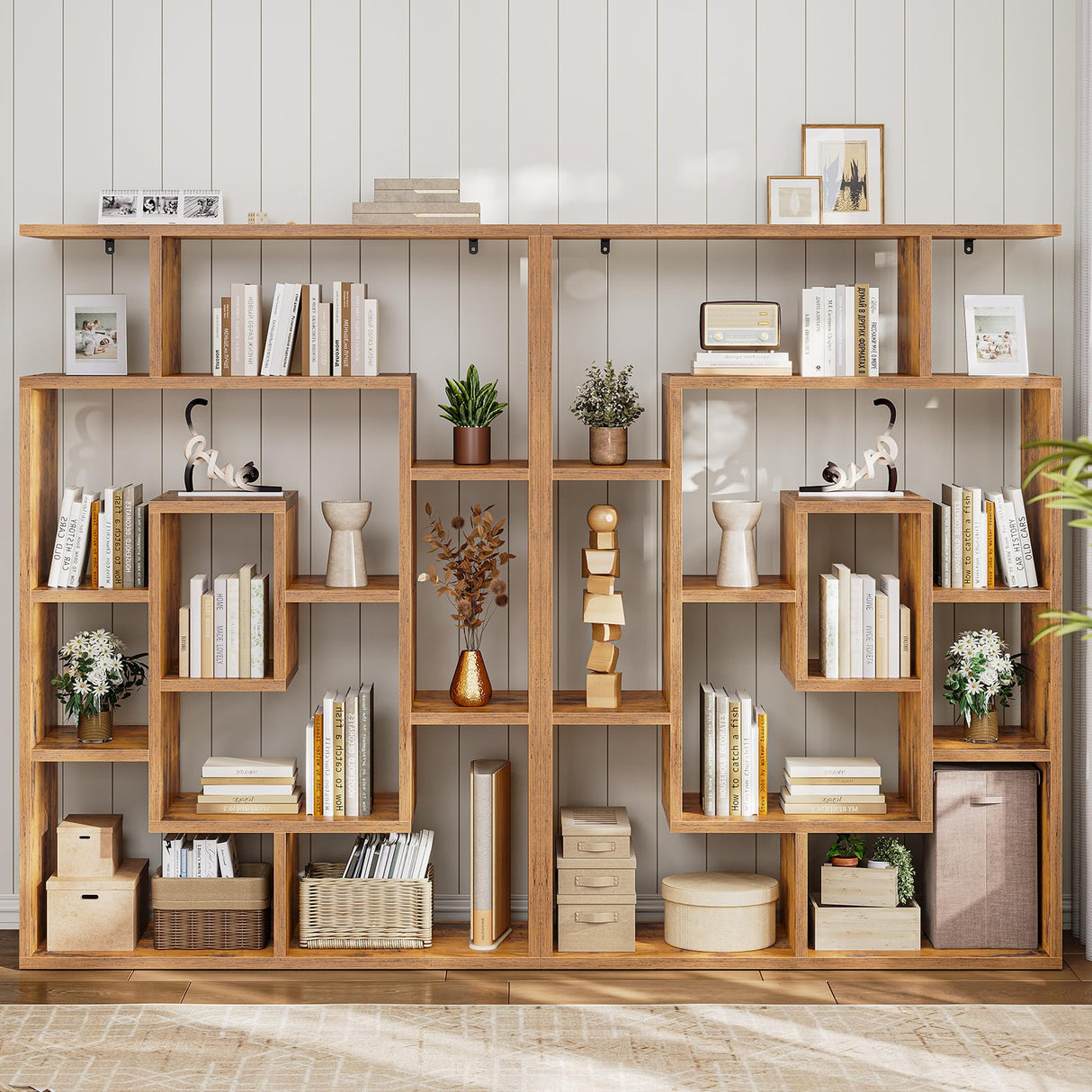 Bookshelf, Bookcase with Open Display Storage Shelves, Display Shelf