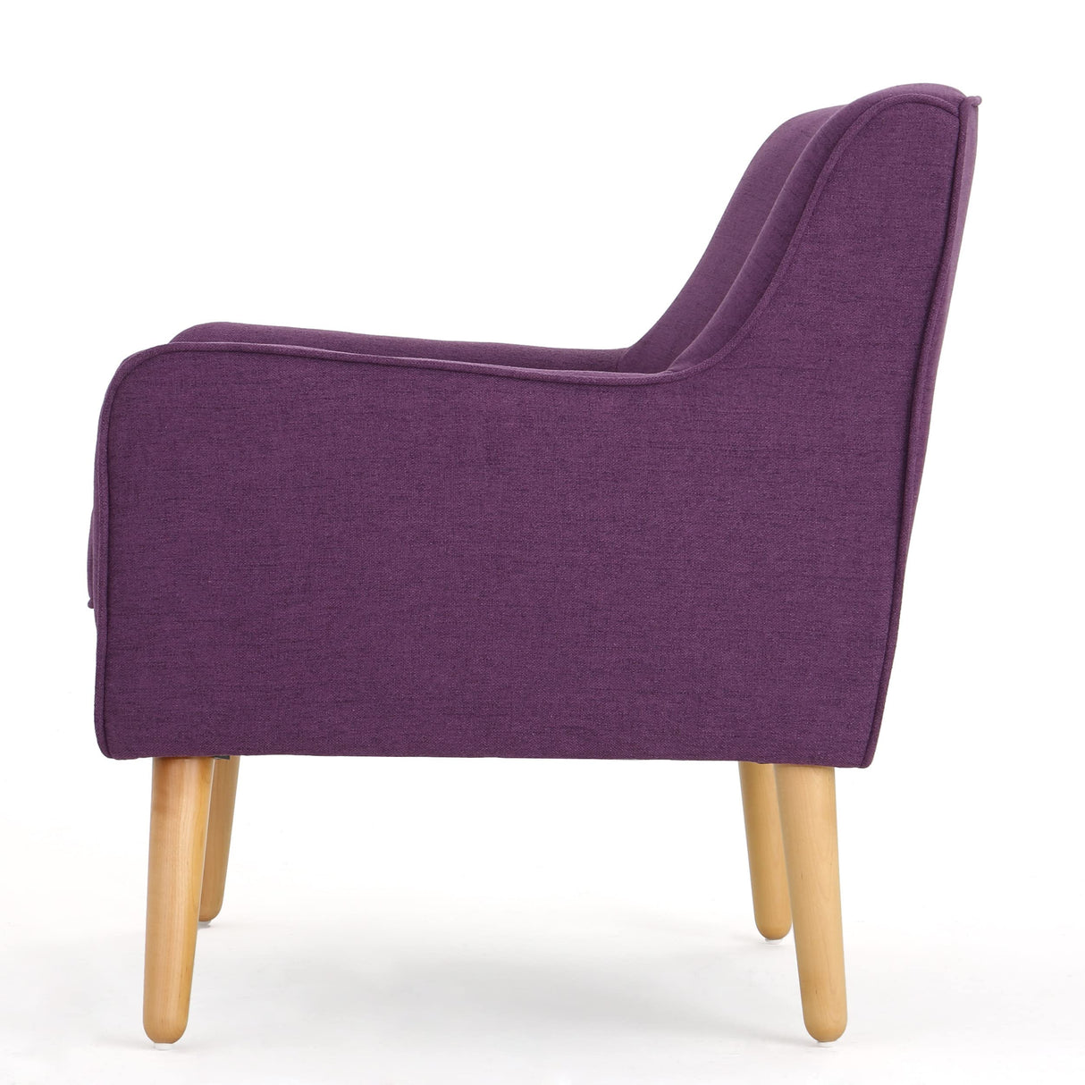 Felicity Mid-Century Fabric Arm Chair, Purple