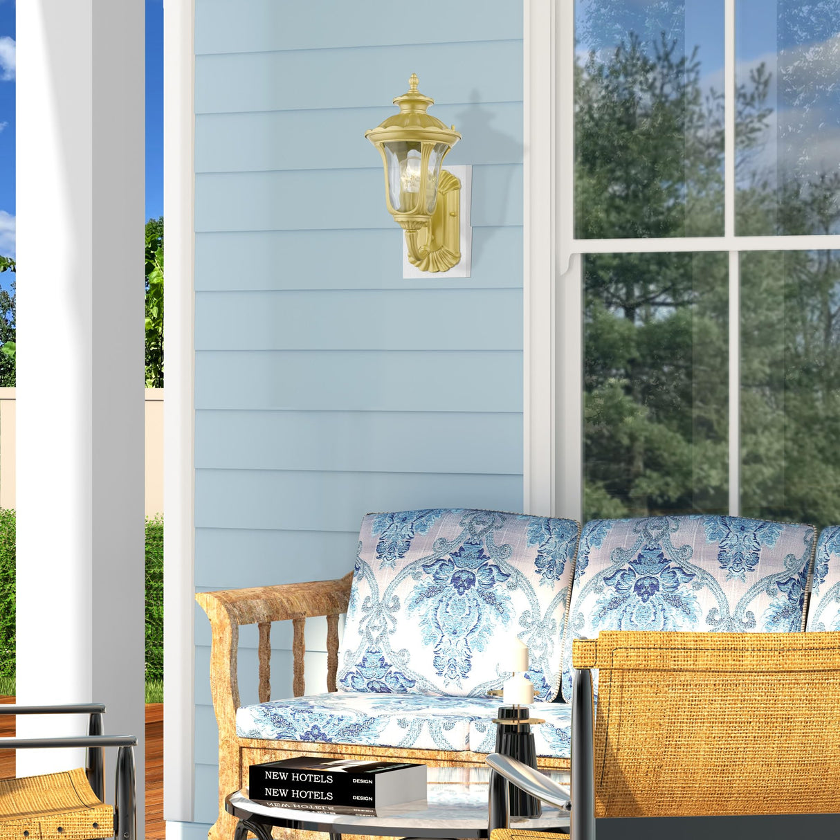 Livex Lighting 7850-13 Oxford 1 Light Outdoor Wall Lantern, White, 7.25 x 15.5 x 8.75