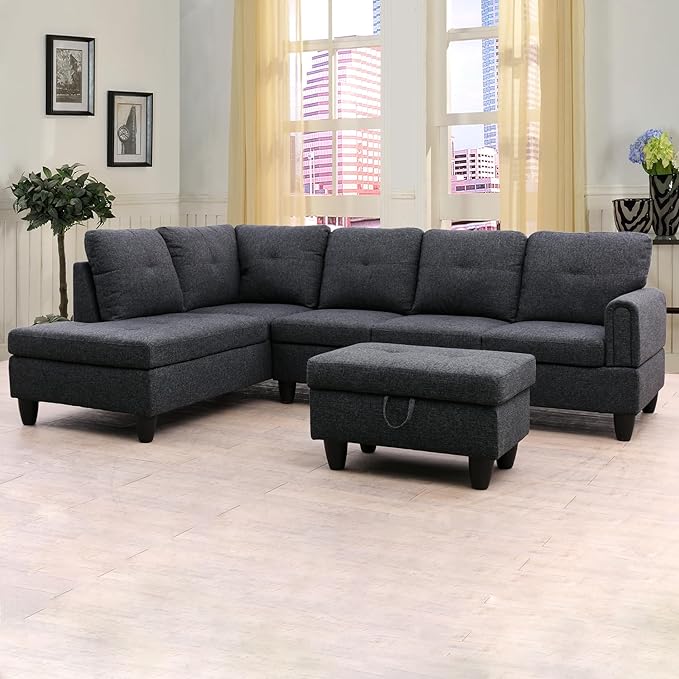 Couches for Living Room L Shaped Couch Upholstered Futon Sofa
