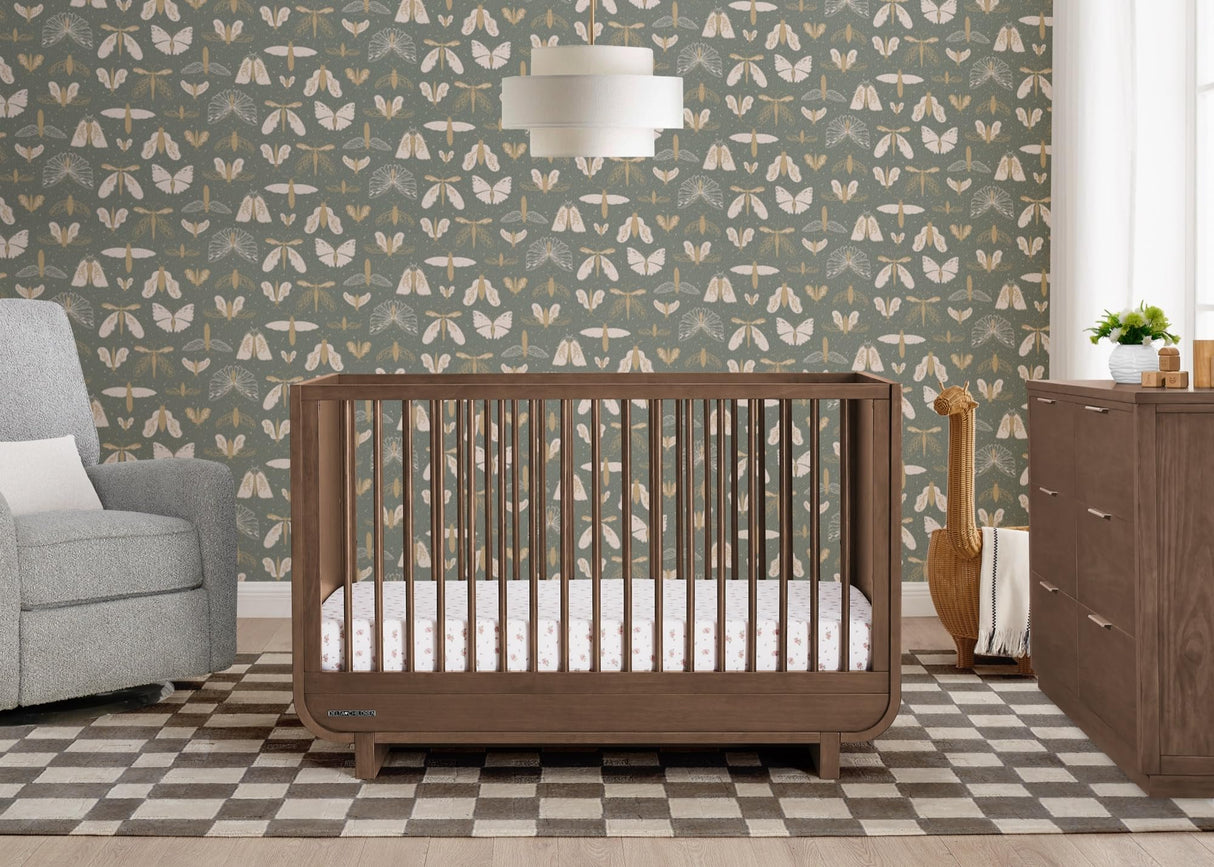 Rhodes 4-in-1 Convertible Crib - Greenguard Gold Certified, Teak Brown