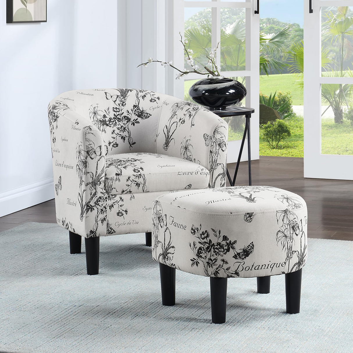 Take a Seat Churchill Accent Chair with Ottoman Set