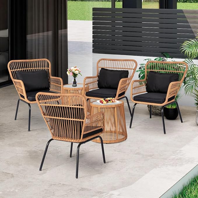 6 Pieces Patio Conversation Furniture Set