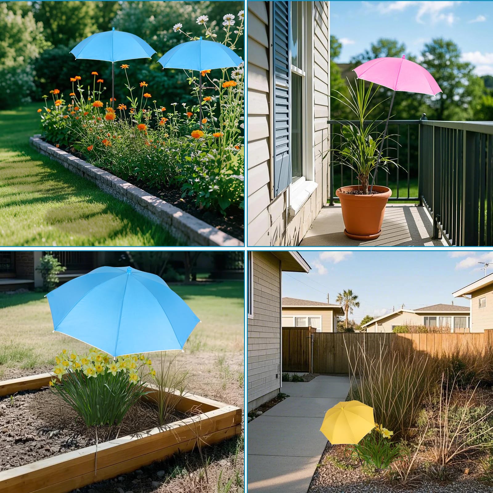 3Pcs Plant Umbrellas for Outdoor Plants,Garden Umbrella Shade for Potted Plants