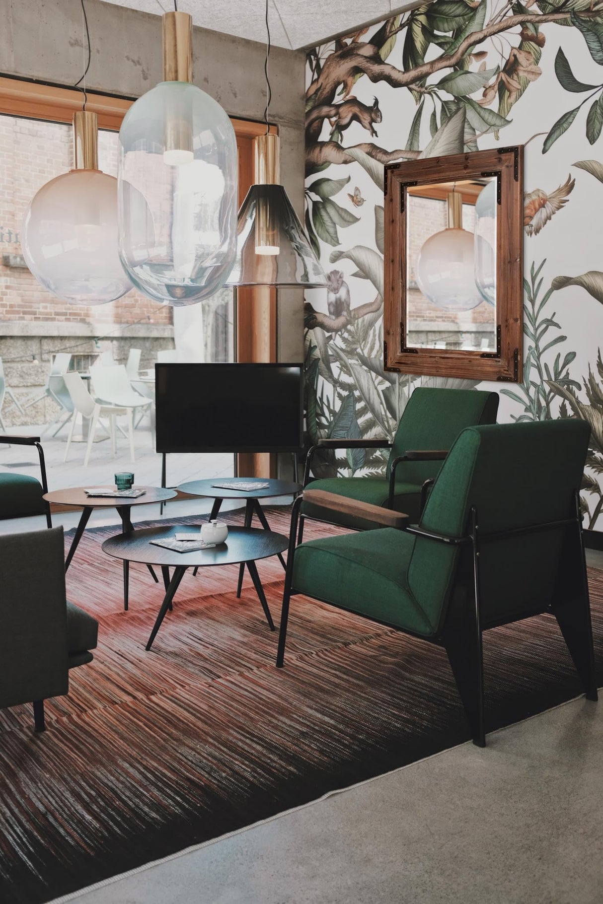 Hanging Rectangular Mirror for Wall, Large Natural Wooden Frame Mirror