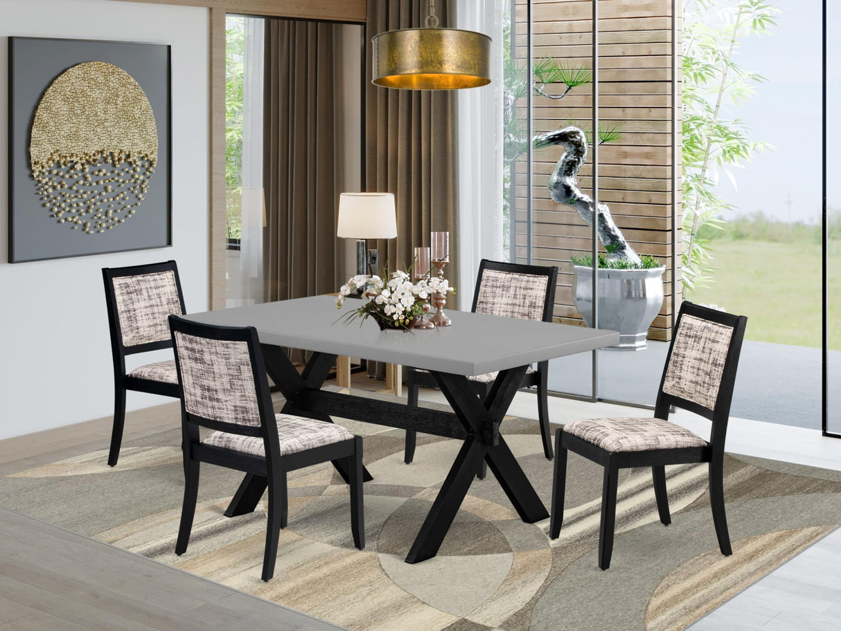 X696X2630-5 - 5-piece dining room set consists of a dinner table with Cement top and 4